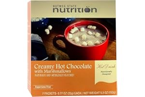 Nutmeg State Nutrition - High Protein Hot Cocoa - Instant Low Carb, Low Calorie Hot Chocolate Mix with 15g Protein, 7 Servings Per Pack (Creamy Hot Cocoa w/Marshmallows)