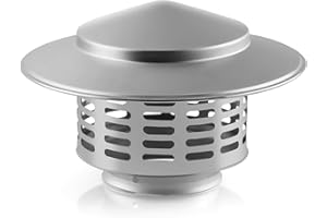 Singvon 3 Inch Round Chimney Cap, 304 Stainless Steel Chimney Cover with Screen, Stove Pipe Chimney Cap, Silver