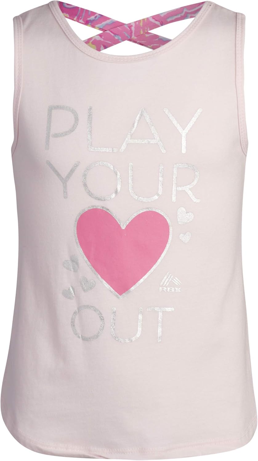 RBX Girls' Active Bike Shorts Set - Short Sleeve T-Shirt and Yoga Gym Shorts: Clothing