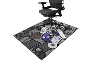 FUOXOWK Under Desk Gaming Gamer Area Rug Non Slip Low-Pile Rubber Backing Rolling Office Chairs Mats for Hardwood & Tile Floor,Game Controller Player Lovers Computer Room Home Decor Carpet 36"x48"
