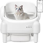 PARUUNTYS Self Cleaning Litter Box,Open Top Automatic Litter Box with App Control for Multiple Cats, Safety Sensors Protectio