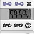 Sper Scientific Portable Digital Kitchen Timer 810015 for Cooking and Baking with Loud Alarm, 4 Channel Timer, Large Display Digital Lab and Cooking Timer, Classroom Timer for Teachers and Students