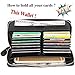 COVOVA Women RFID Blocking Wallet Black Genuine Leather Accordion Zip Men Card Holder