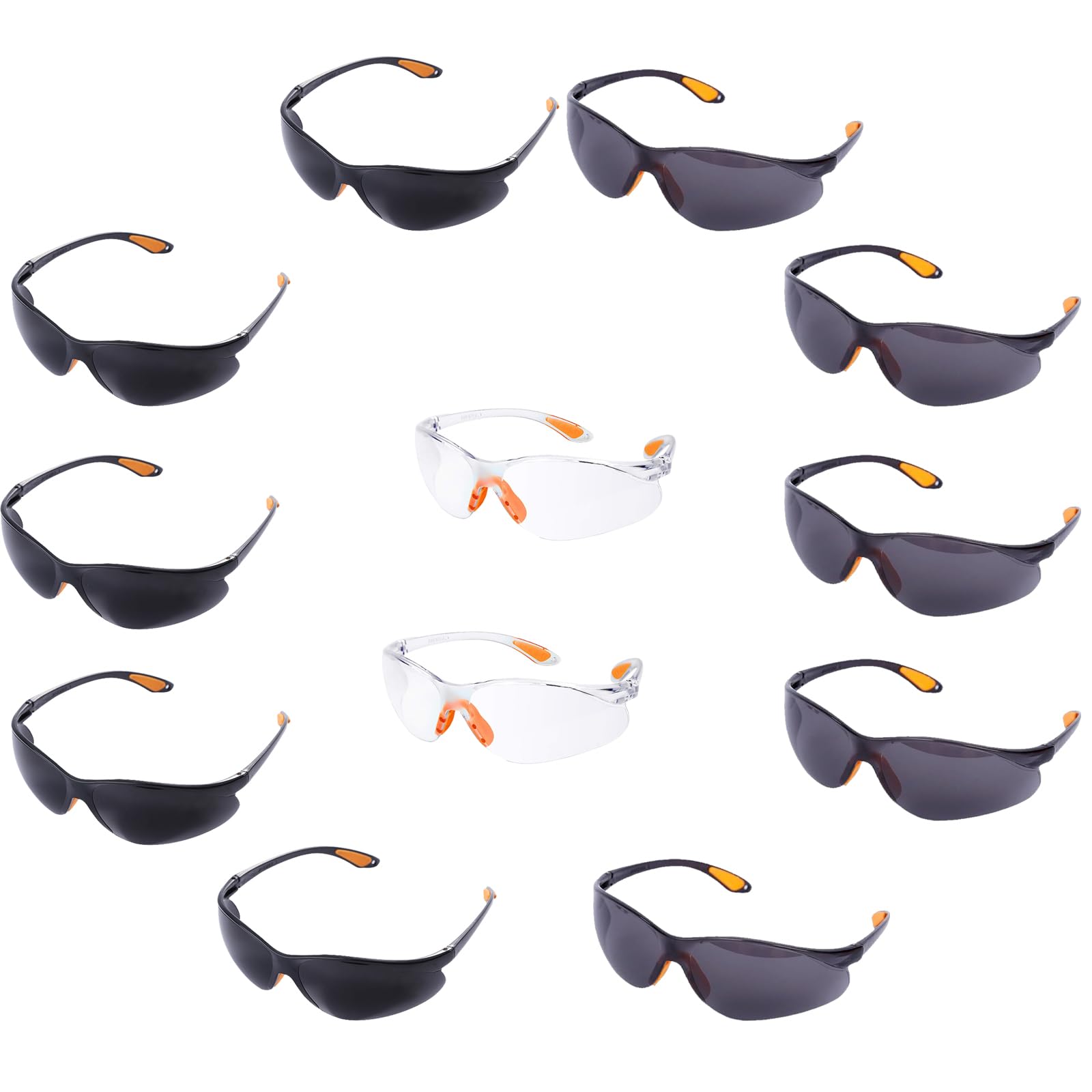 Ieron 12 Pack Safety Glasses Goggles Eyewear Clear Eye Protection Glasses Personal Protective Equipment Security Glasses Anti Dust/Scratch/Mist/Wind