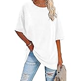 Imily Bela Womens Oversized T Shirts Vintage Cotton Tees Crewneck Short Sleeve Washed Summer Tunic Tops
