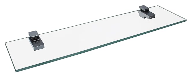 FACKELMANN Glasablage 40 cm/Wandregal für Badaccessoires/Maße (B x T): ca. 40 x 12 cm/Wandablage mit 6 mm Stärke/hochwertiges