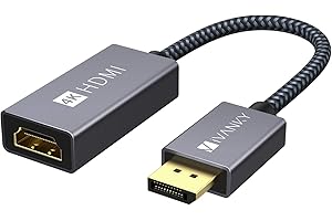 IVANKY Active DisplayPort to HDMI Adapter 4K@60Hz, Uni-Directional DP 1.2 to HDMI 2.0, Male to Female, Active DP to HDMI Adapter 4K 60Hz Compatible for Desktop,Tablets,AMD,NVIDIA,Monitor,Projector