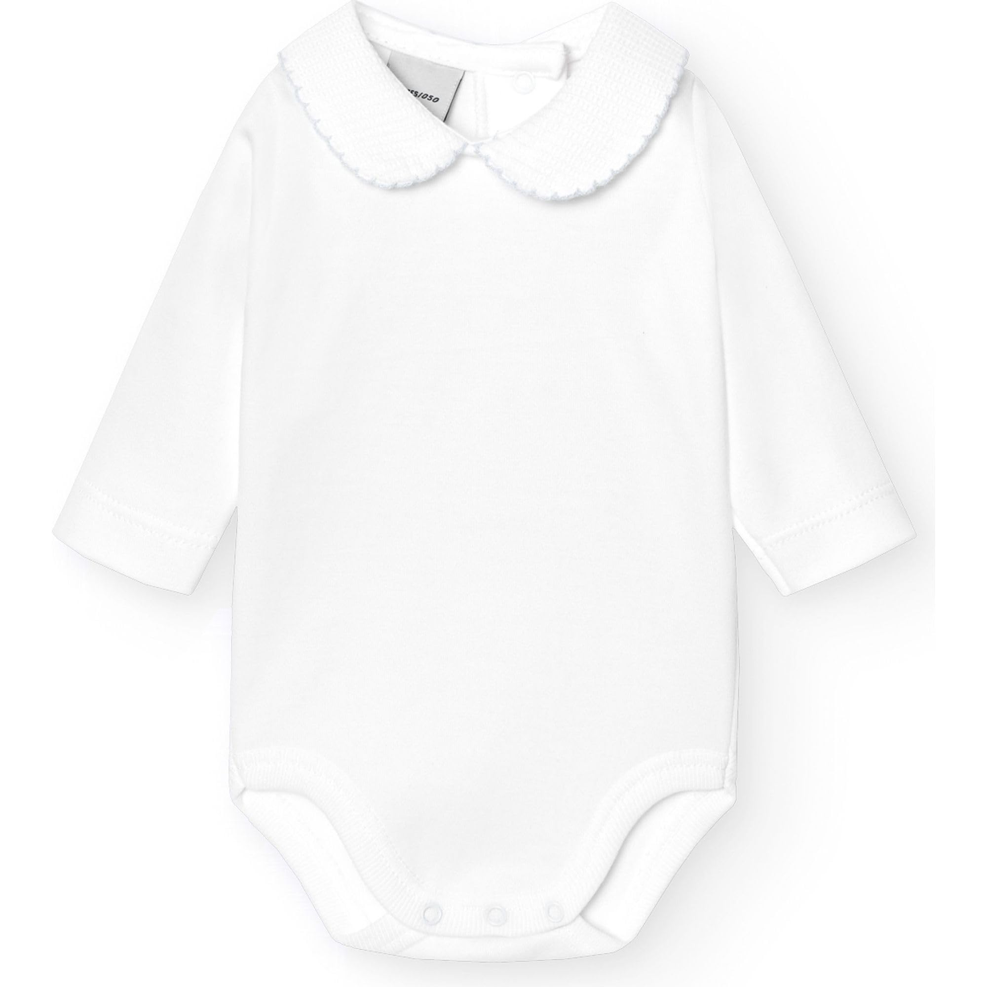BABIDU Baby-Unisex Body C.Polo Pique Bodysuit, White, 24 Months