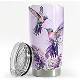 SANDJEST Hummingbird Tumbler 20oz Stainless Steel Insulated Travel Mug Cup for Women Girls Grandma Mom Hummingbird Gifts for Birthday Christmas Mothers Day