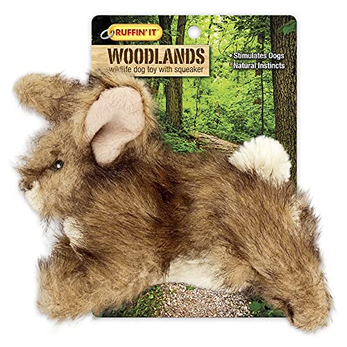 RUFFIN' IT Westminster Pet Woodlands Plush Dog Toy Rabbit Small, Mutli