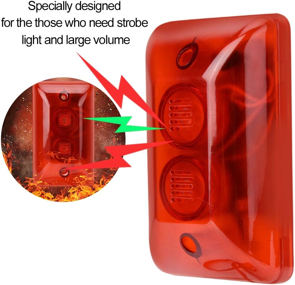 Wired Strobe Siren 12V LED Flash, Engineering Signal Light,Home Security Alarm System (Red) - Image 4