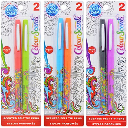 Scentos Color Scents Scented Felt Tip Pens 2 Packs - Set of 3