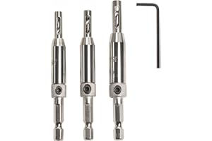 3pcs Self Centering Hinge Drill Bit Set High-Speed Steel Woodworking Door Window Hinge Drill Bit Positioning Hole Opener