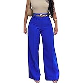 LAJIOJIO Wide Leg Dress Pants for Women Dressy Business Casual High Waisted Straight Leg Work Office Trousers Slacks