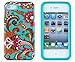 DandyCase 2in1 Hybrid High Impact Hard Vintage Floral Pattern + Teal Silicone Case Cover For Apple iPhone 4S & iPhone 4 + DandyCase Screen Cleaner