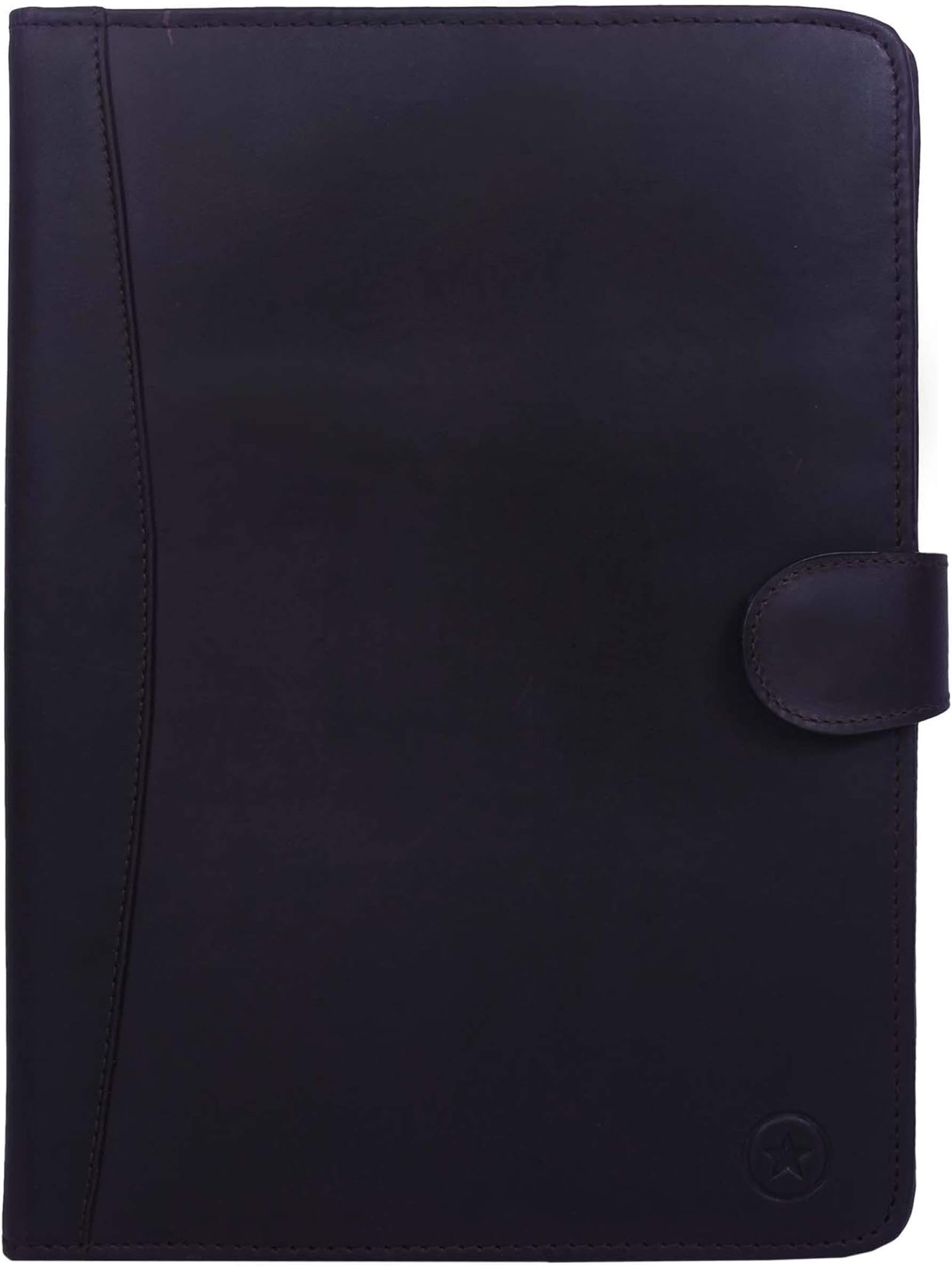 Leather Travel Portfolio | Professional Organizer Men & Women | Tablet Holder Leather Padfolio with Sleeves for documents and Ipad by Aaron Leather (Tawny Brown)