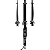 Paul Mitchell Unclipped 3-in-1 Ceramic Interchangeable Curling Wand, 3 Wands for Multiple Hairstyles