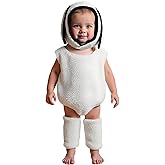 Canis Infant Baby Girls Toddler Halloween Lamb Costume Sleeveless Fleece Sheep Romper and Leg Warmers Outfit Set + Hat