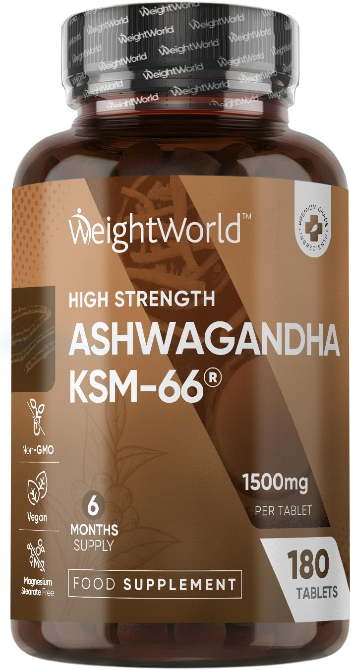 WeightWorld Ashwagandha KSM-66 1500mg 6-Month Supply 180 Tablets