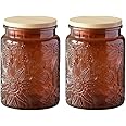 ANSQU Set van 2 glazen potten met deksels, 23,7 FL OZ vintage glazen voorraadpotten, koekjespot suikercontainer voor aanrecht, voorraadkast, snoeppot met deksel (groen