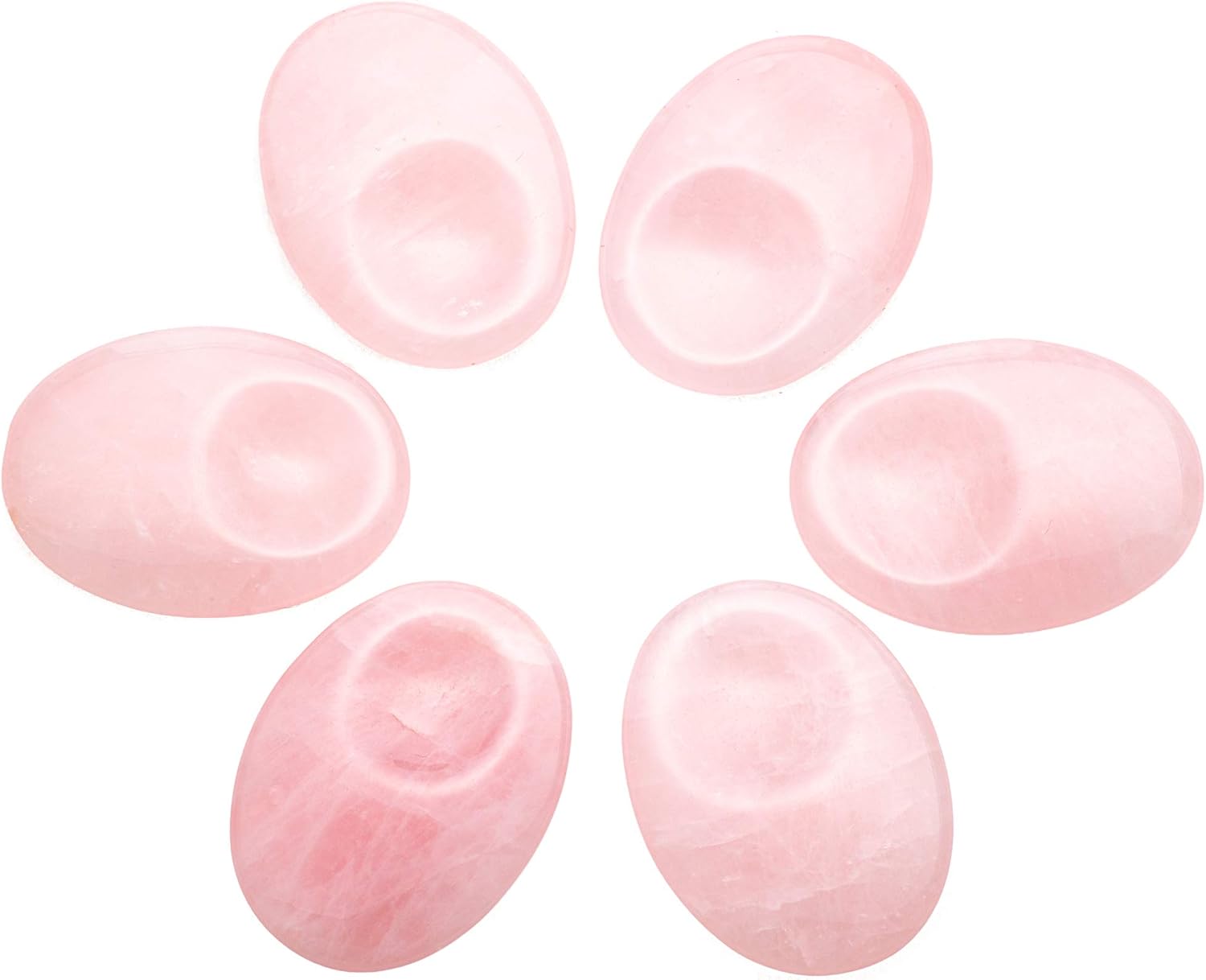 Unihom Rose Quartz Heart Stone Puffy Worry Stone Palm Healing Crystal for Chakra Reiki Balancing, Meditation and Decoration - 1.55": Home & Kitchen