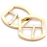 Loosco Oval Belt Buckle 10 PCS Center Bar Belt Buckles Single Prong Belt Purse Making Accessories (Gold)