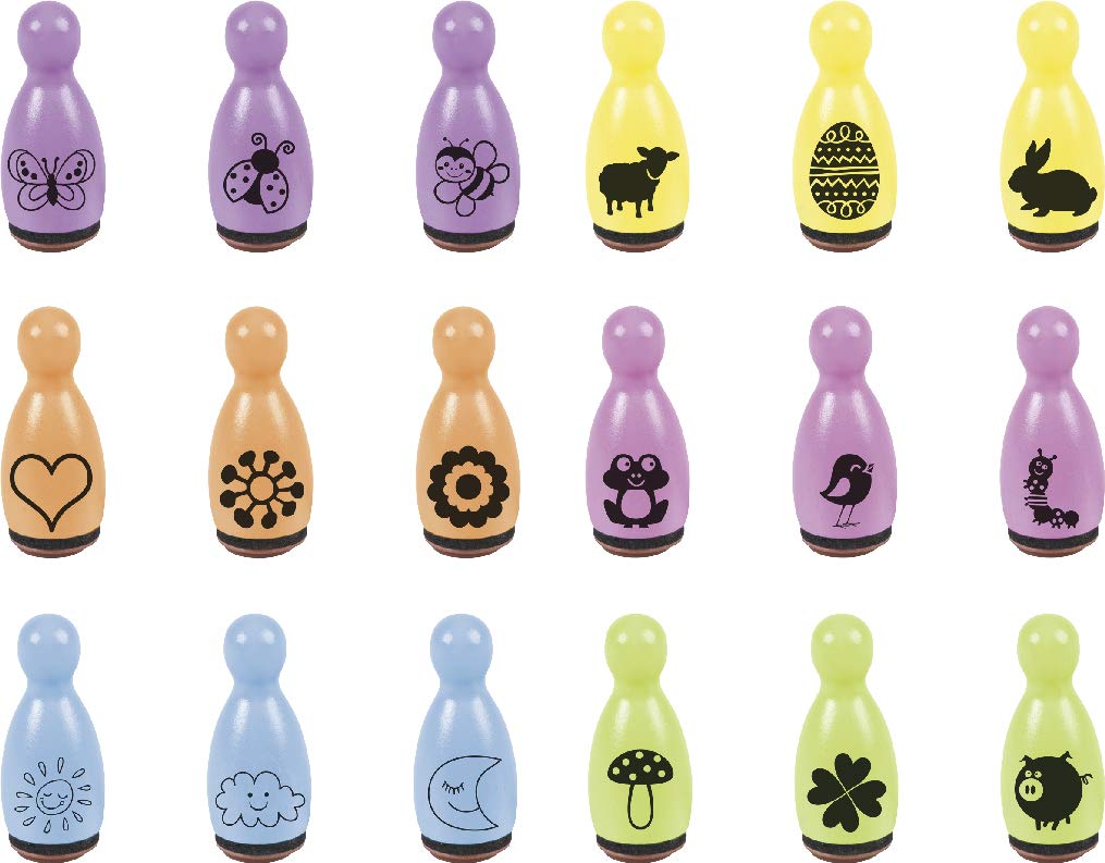 Heyda 204888686 Stamp figures, assorted colors and motives Size of motif: approx Ø 1, 2 cm