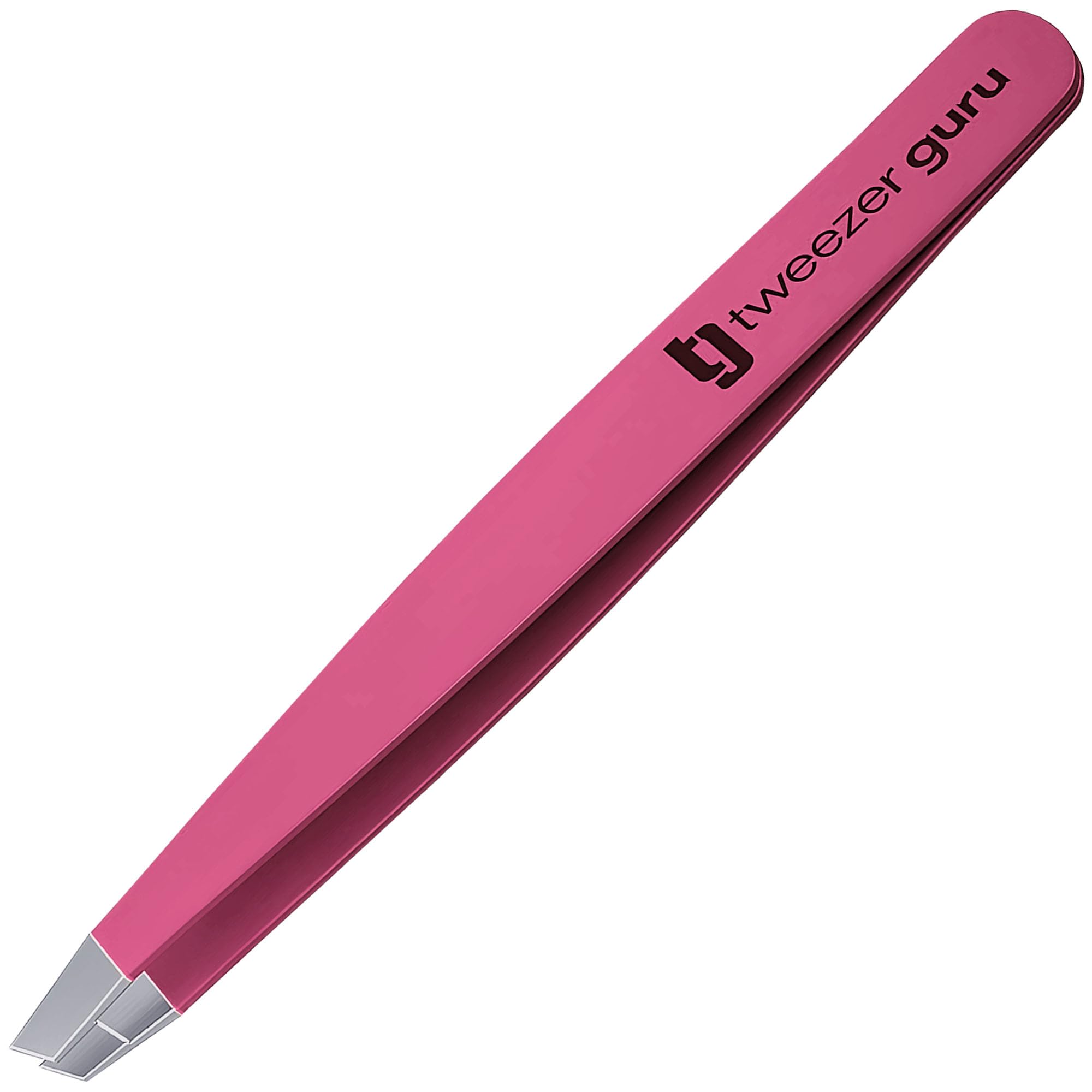 Pink Slant Tweezers | TweezerGuru Professional Stainless Steel Slant Tip Tweezer - The Best Precision Eyebrow Tweezers For Your Daily Beauty Routine! by TweezerGuru