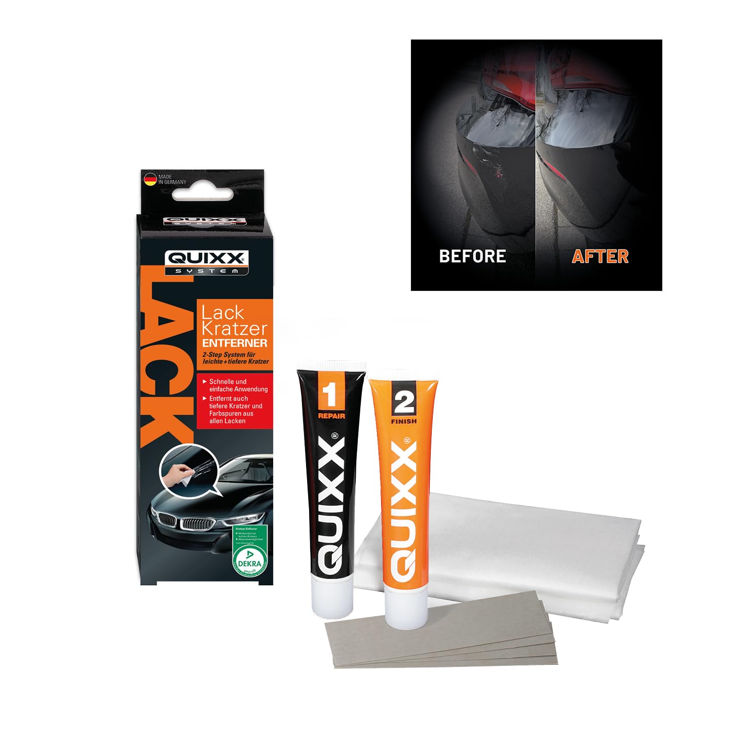 Quixx Scratch Remover (25g polish/25g finish/2 cloths/4 sandpaper)