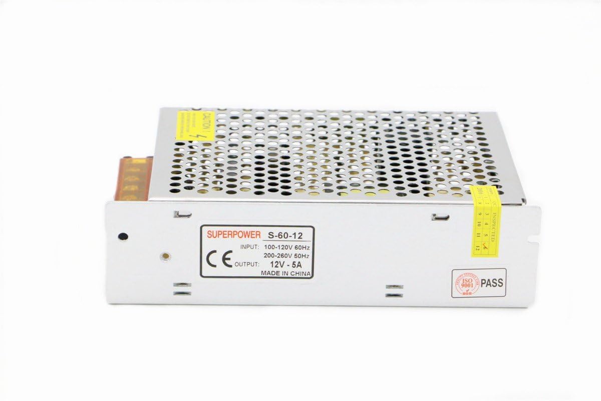 Lianshi 12V 5A 60w Switching Power Supply Short Circuit and Overload Protection Converter Transformer for Industrial Automation LED Surveillance CCTV Printer AC220V to DC12V - Image 4