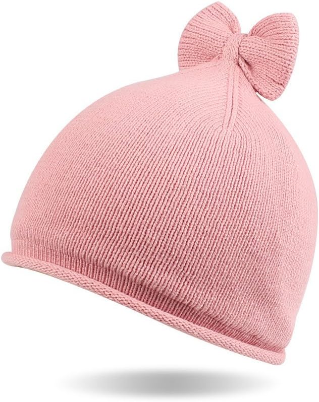 Zsedrut Baby Toddler Knit Hat Beanie Soft Warm Infant Girl Caps Cotton Lined with Bowknot or Ears