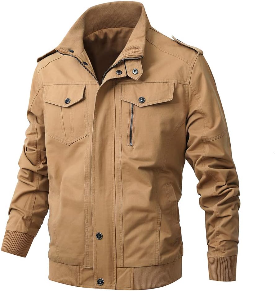 XiaoLongRen Casual Outdoor Windproof Coat Windbreaker Military Jackets for Men