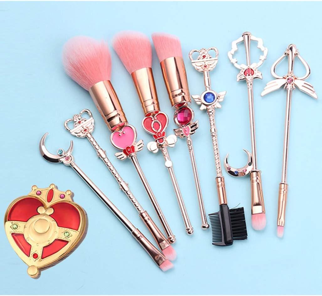 メークブラシ メイクブラシセット 美少女戦士風 チーク付き 美少女戦士セーラームーン 化粧筆 化粧筆 化粧ブラシ アニメ コスメ小物 超柔らかい 可愛い 全顔対応 チークブラシ 8pcs アニメ 萌えグッズ 通販 Amazon