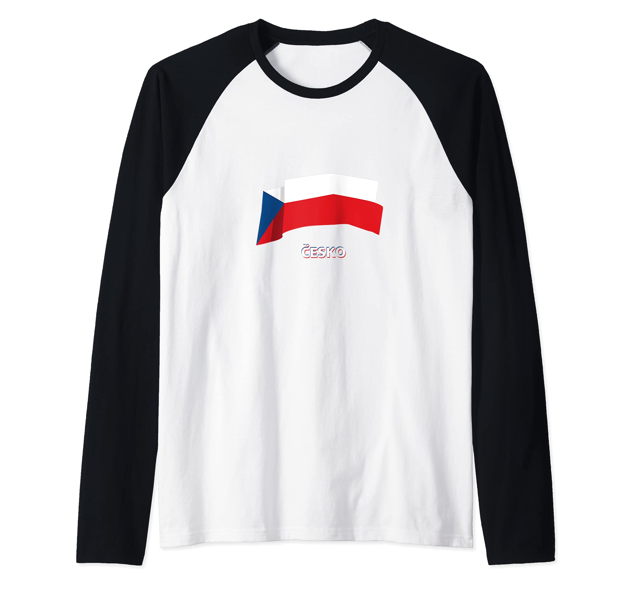 Flag Czech Republic Raglan Baseball Tee