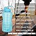 QuiFit Gallon Sport Water Bottle with Drinking Straw and Motivational Time Marker BPA Free Reusable 64/128 oz Large Capacity Ensure Your Daily Water Intake(Light Blue 128 oz)