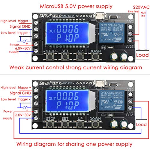 Time Delay Relay, DROK Timer Delay Controller Module DC 5V 12V 24V