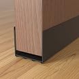 Door Draft Stopper – 39" Cuttable Kerf/Channel Seal For Bottom Of Door, PVC Weather Stripping, Black
