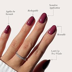 Glamnetic Press On Nails - Berry Maroon | Opaque