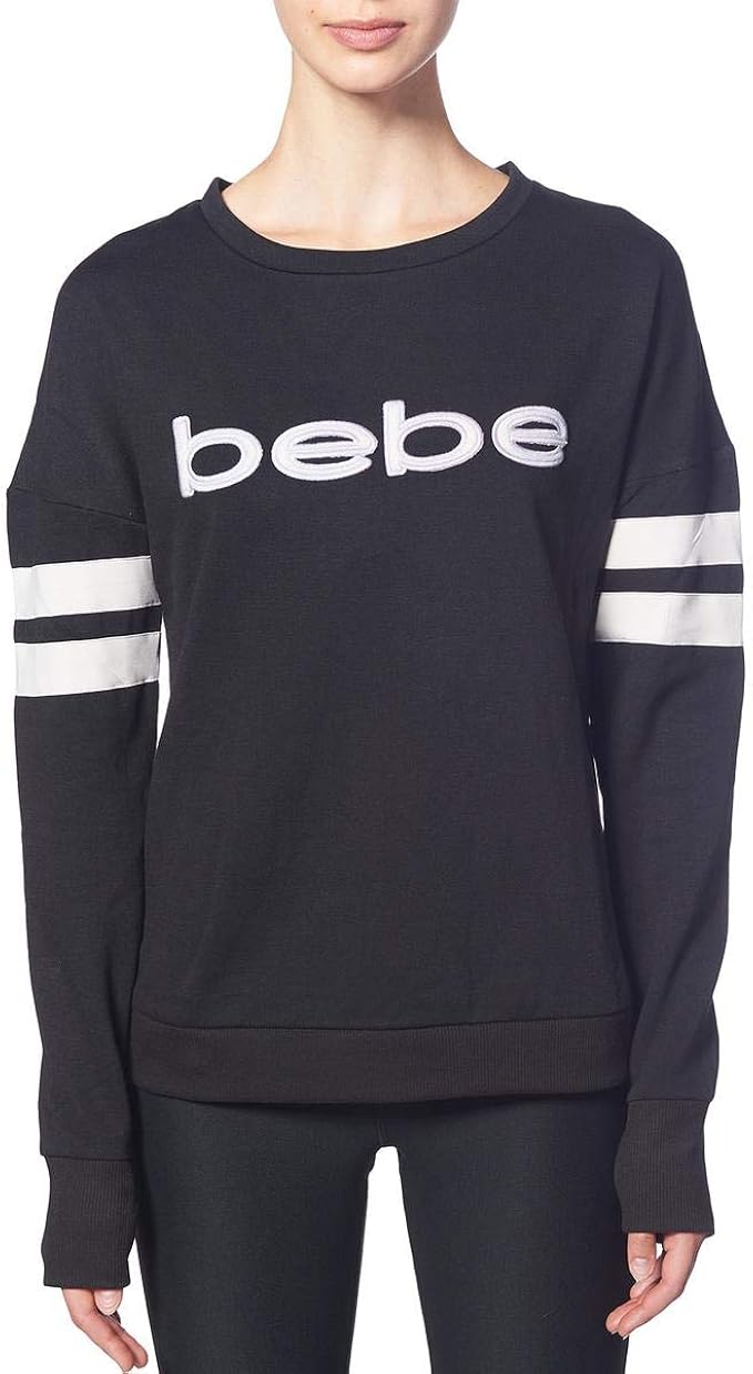 Amazon Com Bebe Sport Sherpa Logo Sweatshirt Clothing