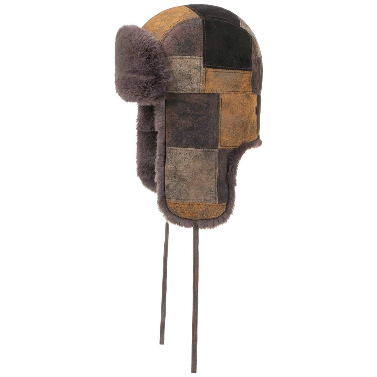 Pigskin Patchwork Aviator Hat Men -