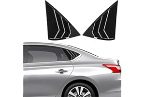 XYHGM for Nissan Sentra 2013-2019 Exterior Accessories Sporty Car Rear Side Window Louvers Air Vent Scoop Shades Cover Trim Blinds 2PCS(Bright Pitch Black)