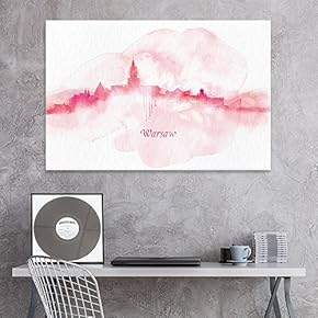 Impressionism Watercolor Style City Landscape of Warsaw