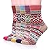 Color City Women's 5-pack Vintage Style Cotton Knitting Wool Warm Winter Crew Socks