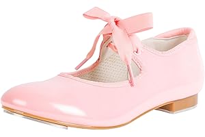 Linodes Economy Unisex-Child Lace Up Tap Shoe for Girls and Boys Tap Flat