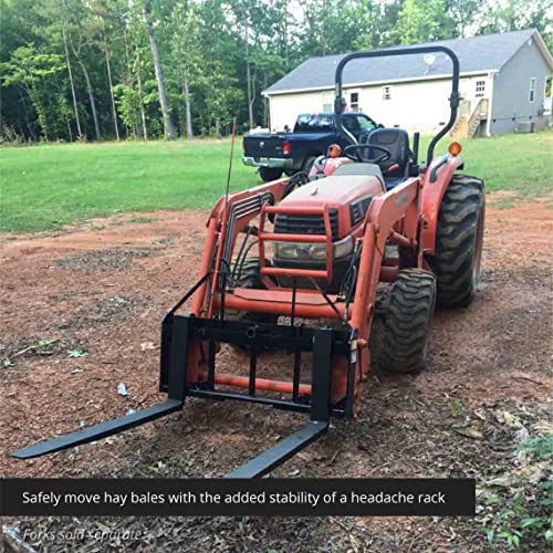 Titan Attachments 46in Skid Steer Pallet Fork Frame Attachment, Rate 4,000 LB, Quick Tach