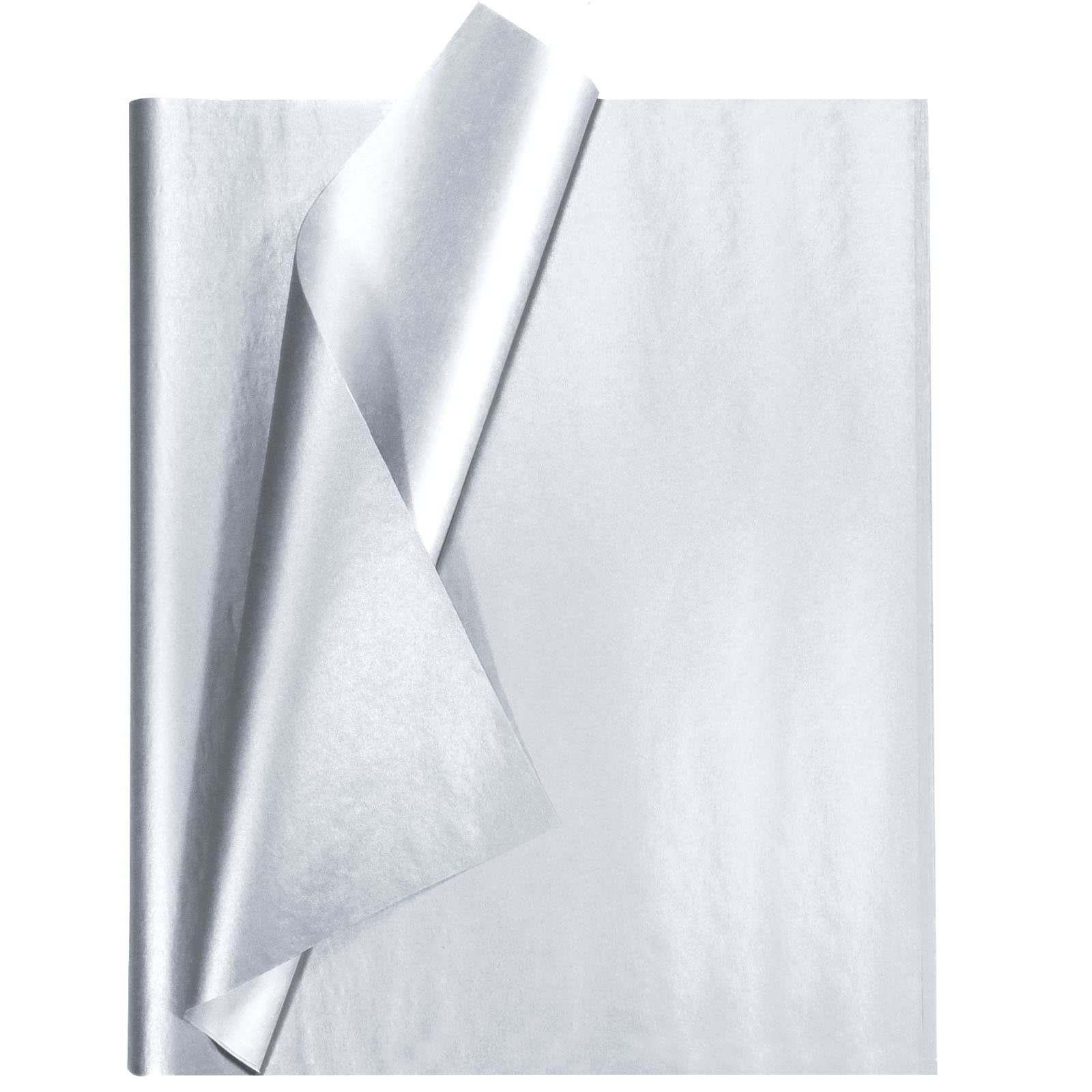 Photo 1 of 100 Sheets Silver Tissue Paper Artdly 12 x 20 Inches Silver Wrapping Paper Bulk for Weddings Birthday DIY Project Wrapping Crafts Decor