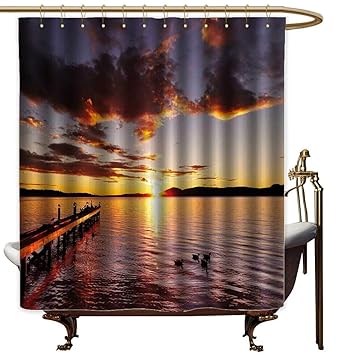Amazon Com Theresadewey Vintage Shower Curtain Coastal Lake
