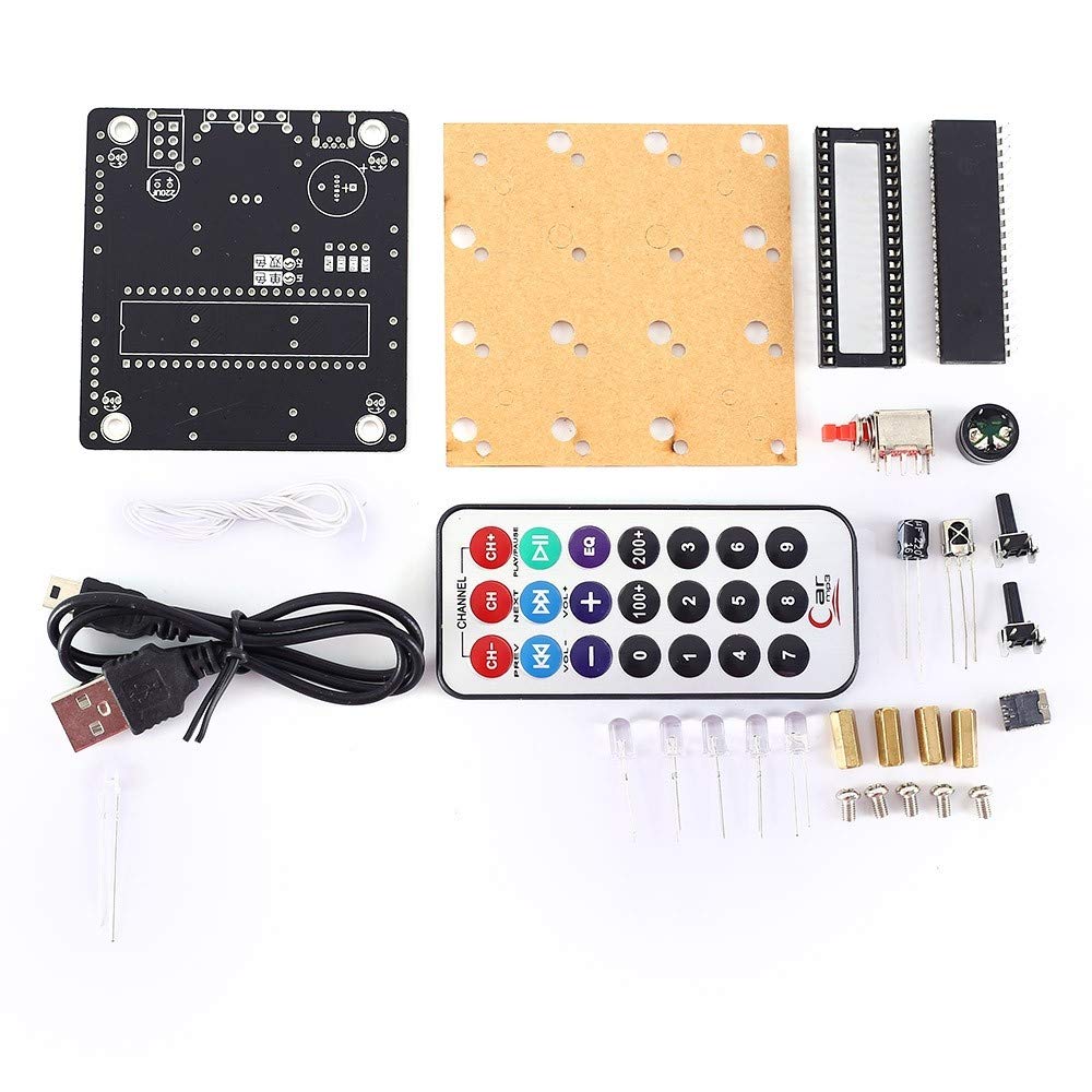 LED Electronic DIY Soldering Kit,3D 4 RGB LED Cube Colorful RGB Light Electronic Assemblingg Kit W/Remote Control 4x4x4 LED Light Cube DIY Electronics Kit