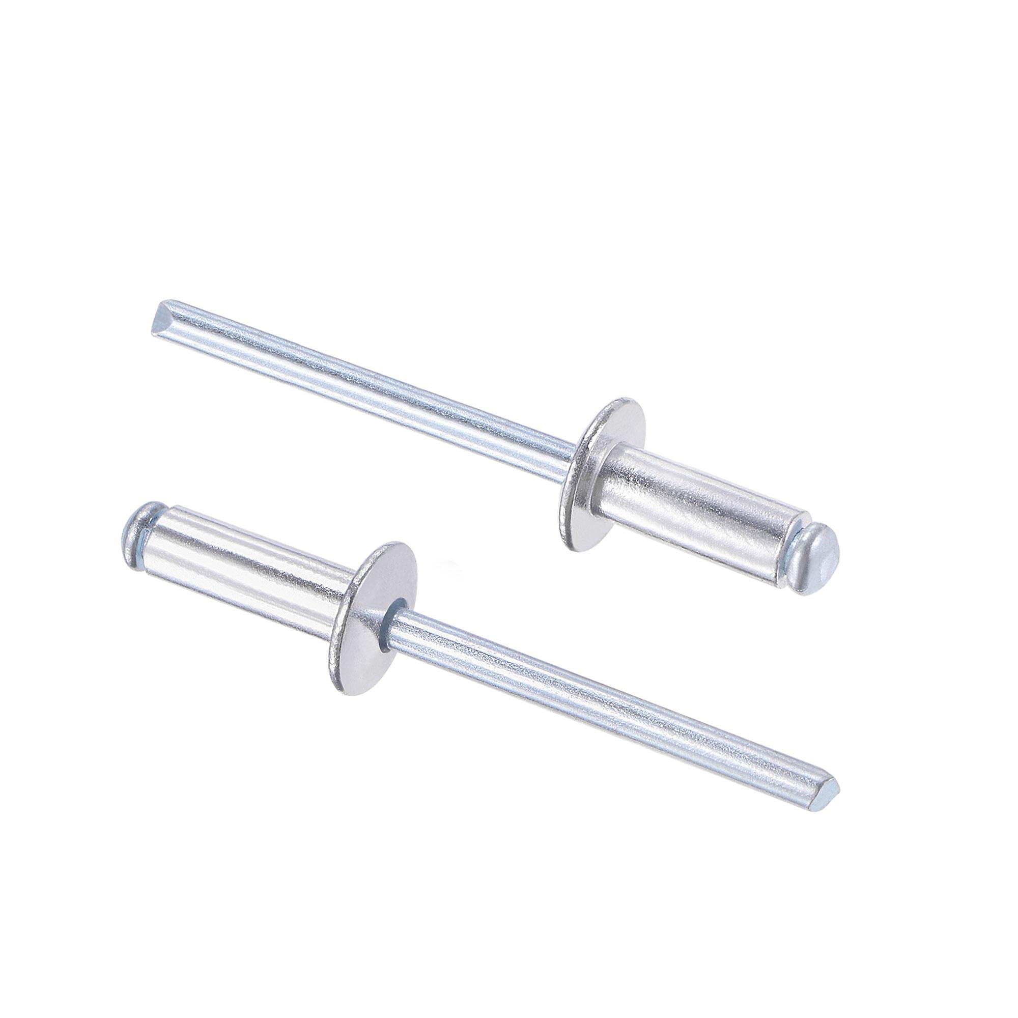 sourcing map Blind Rivets, Aluminum Pull Rivets Core Decoration Rivets 5mm Diameter 13mm Grip Length Silver Tone, 60pcs