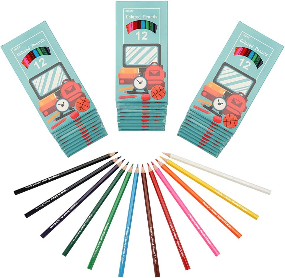 Colored Pencils Bulk, 30 Packs of 12 Count, Pre-sharpened, 360 Colored Pencils for Kids: Office Products